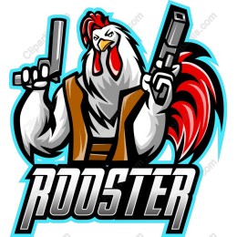 Fierce Rooster with Guns