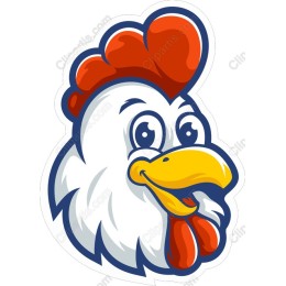 Cheerful Cartoon Chicken Head