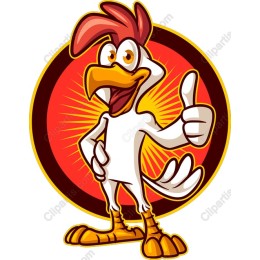 Cheerful Cartoon Chicken Mascot