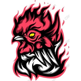 Fiery Rooster Head