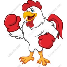 Cheerful Rooster with Boxing Gloves