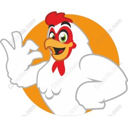 Cheerful Cartoon Chicken