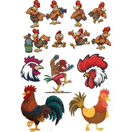 Chicken Bundle - Whimsical Clipart Set