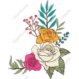 Floral Bouquet - Hand-Drawn Roses