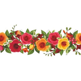 Vibrant Rose Floral Border