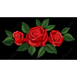 Trio of Elegant Red Roses