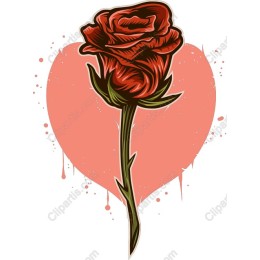 Rose with Heart Background