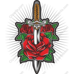 Elegant Rose with Sword