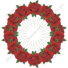 Elegant Red Rose Wreath