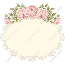 Romantic Floral Frame with Pink Roses