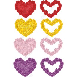 Flower Heart Set - 8 Elegant Rose