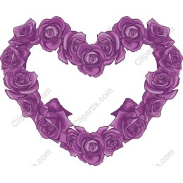 Heart-Shaped Purple Roses