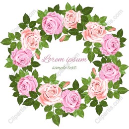 Exquisite Pink Rose Floral Wreath