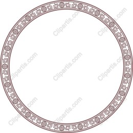 Intricate Circular Greek Key Pattern Border