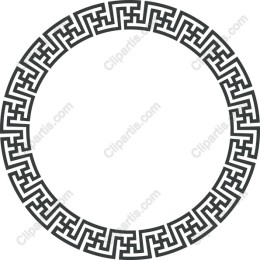 Elegant Geometric Circular Greek Key Border