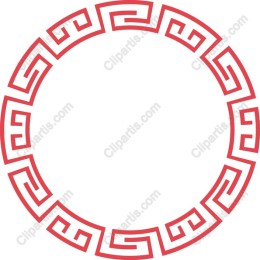 Red Circular Geometric Frame .