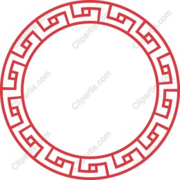 Greek Key Circular in Red