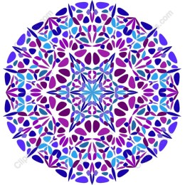 Vivid Floral Mandala in Blue and Purple
