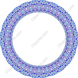 Elegant Floral Frame in Blue and Purple