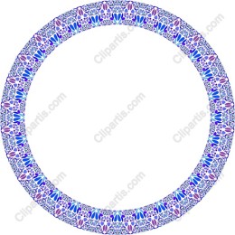 Floral Circle in Vibrant Purple and Blue