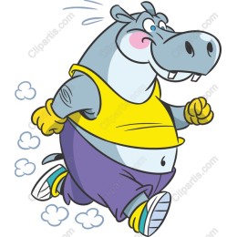 Cheerful Athletic Hippo
