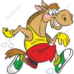 Energetic Cartoon Horse