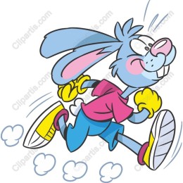 Energetic Cartoon Rabbit