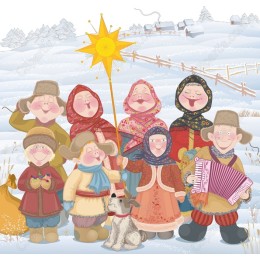 Festive Winter Celebration Villagers