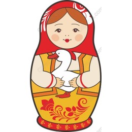 Charming Russian Matryoshka Doll with Goose