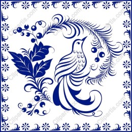 Bird and Floral Vine