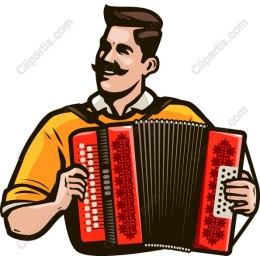 Accordion Player Vintage