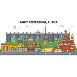 Saint Petersburg Iconic Skyline