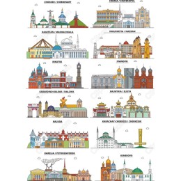 Vibrant of Iconic Russian Landmarks Set