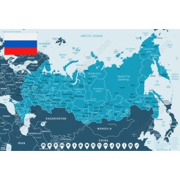 Stylish Map of Russia