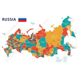 Vibrant Map of Russia in and