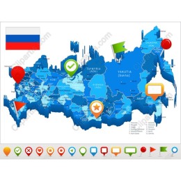 Vibrant Russia Map