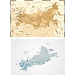 Russia Map Collection - Vintage & Modern