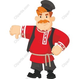 Vibrant Traditional Red-Shirted Character