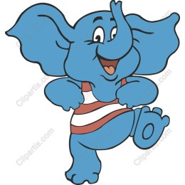 Cheerful Blue Elephant
