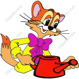 Cheerful Cartoon Fox Watering Can