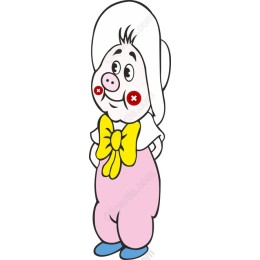 Cheerful Cartoon Pig Character