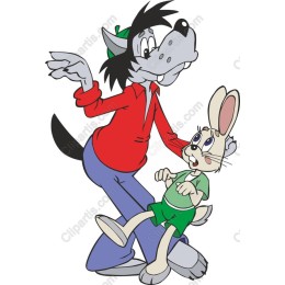 Whimsical Wolf and Rabbit