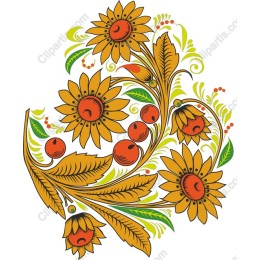 Sunflower and Berry Floral