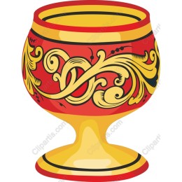 Ornate Red and Gold Decorative Goblet