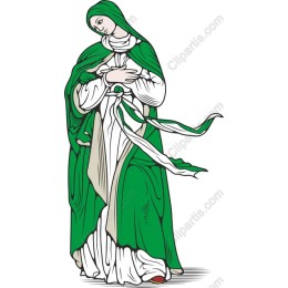 Serene Green Robed Figure