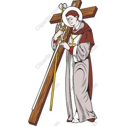 Serene Religious Figure Embracing Cross