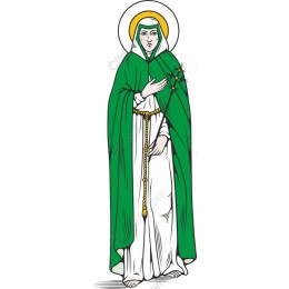 Serene Green Cloaked Figure