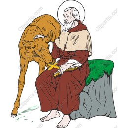 Serene Saint with Calf