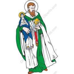 Saint Holding Chalice and Virgin Mary
