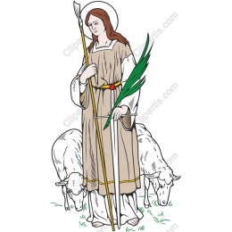 Noble Guardian: Female Figure with Sheep